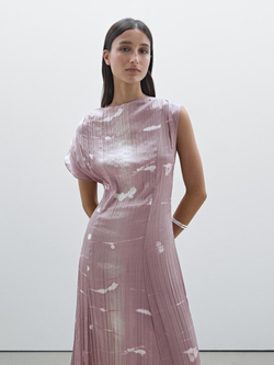 Massimo Dutti Длинное плиссированное платье, фиолетовый