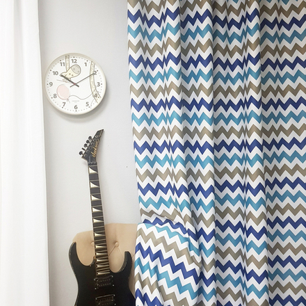 Шторы димаут "Зигзаг" бирюзовый. 150 х 270 см. В упаковке - 1 шт.  10320811150