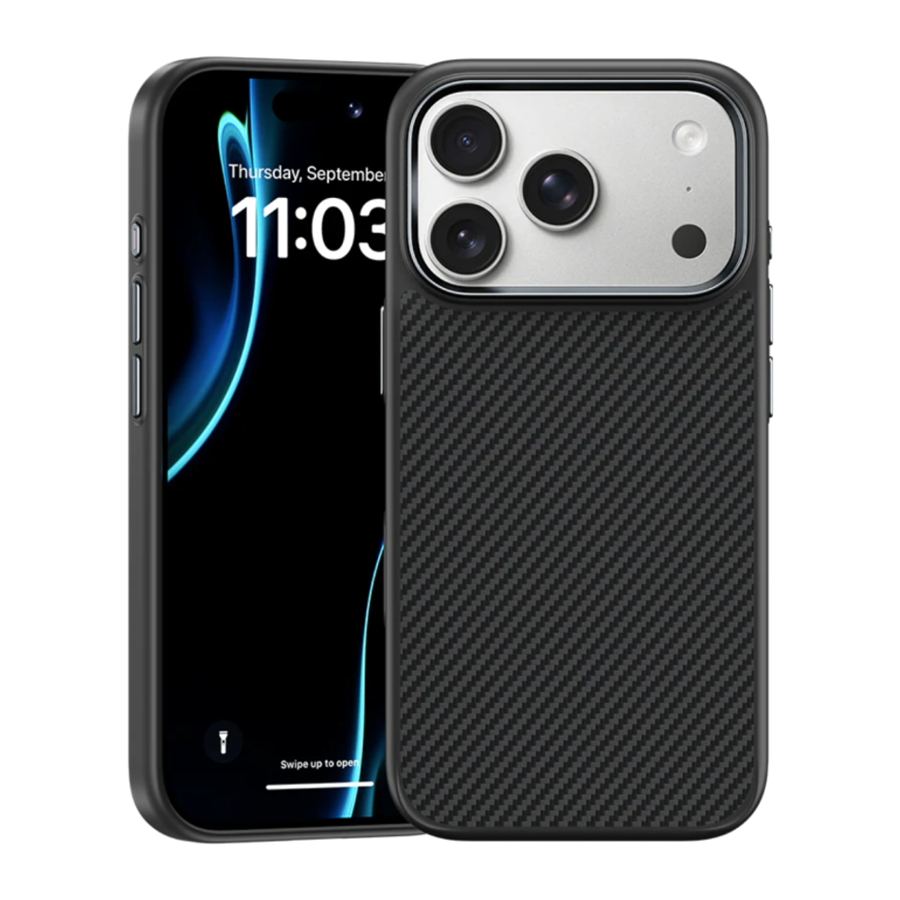 Кевларовый чехол MagSafe Benks ArmorPro 600D для iPhone 17 Pro Тонкий гибридный чехол из арамидного волокна DuPont Kevlar плотностью 600 ден с сенсорной накладкой для Контроллера камеры