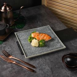 Тарелка 24*24 см h1,3 см квадратная глазурь Glossy Stone Untouched Taiga P.L. Proff Cuisine [1]