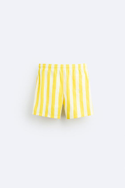 ZARA ПЛАВКИ С ВЫШИВКОЙ «ЛИМОН», ЛИМОННО-ЖЕЛТЫЙ