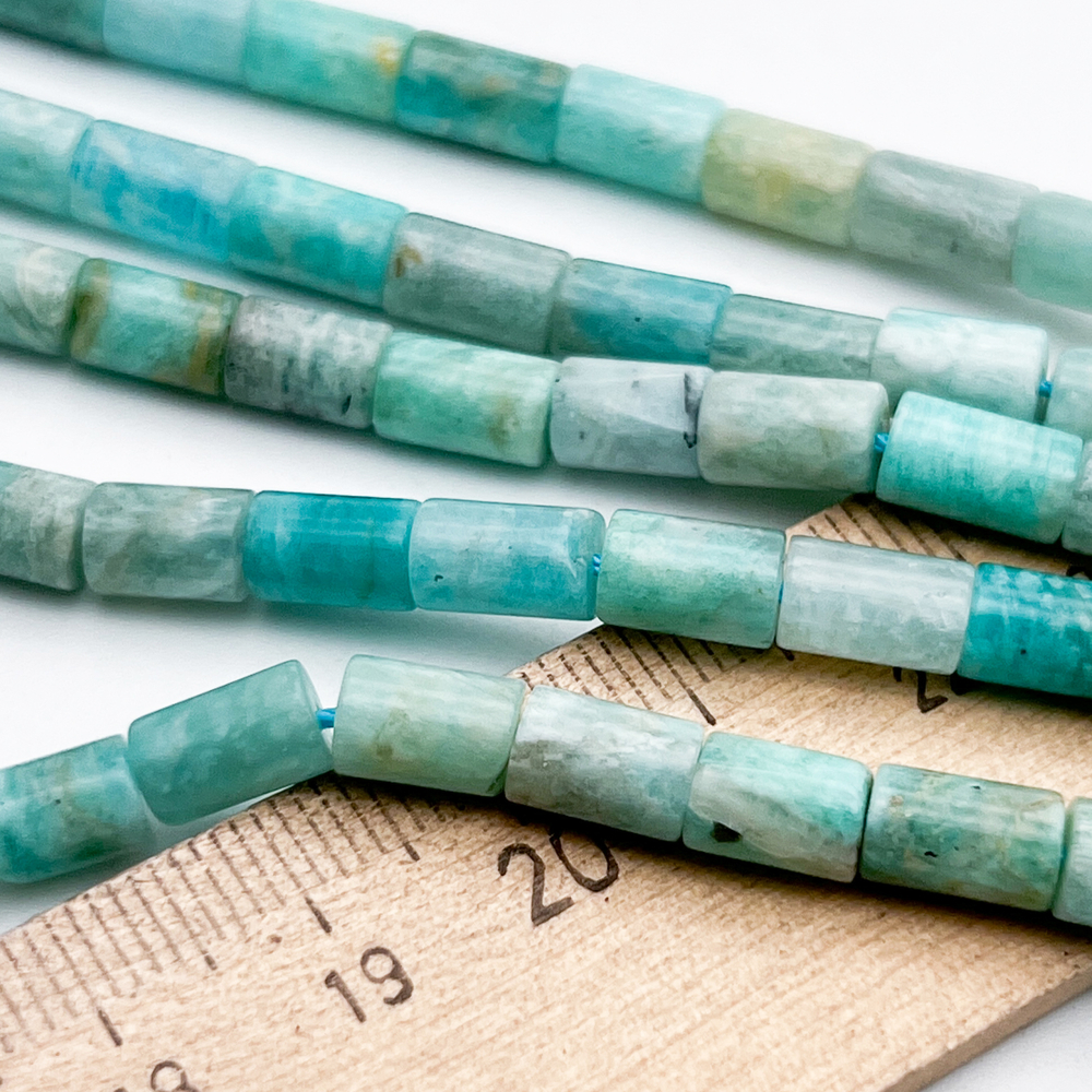 Амазонит бусины, размер около 8*5 мм, цена за 11 шт (1/4 нити)