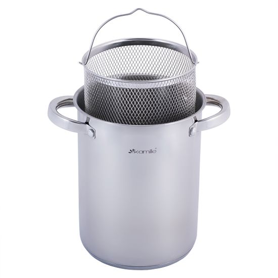 Кастрюля с сеткой для спаржи 4 л. Kamille KM-5850 из нержавеющей стали