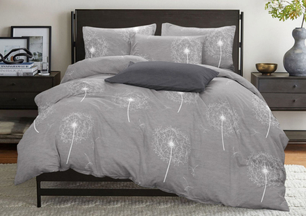 Комплект постельного белья Евро с простыней на рез.160х200 БЯЗЬ "Одуван" (нав. 70х70 или 50х70)