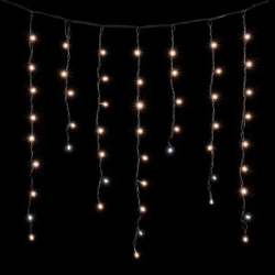 Светодиодная бахрома с колпачком 3,2*0,9 м., 168 экстра теплых белых LED ламп, мерцание, каучуковый черный провод, LTC (LL168BLW-1-2EWW)