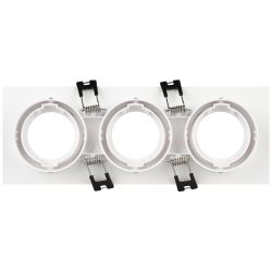 Светильник встраиваемый декоративный ЭРА KL92-3 WH под лампу MR16 GU5.3 белый пластиковый