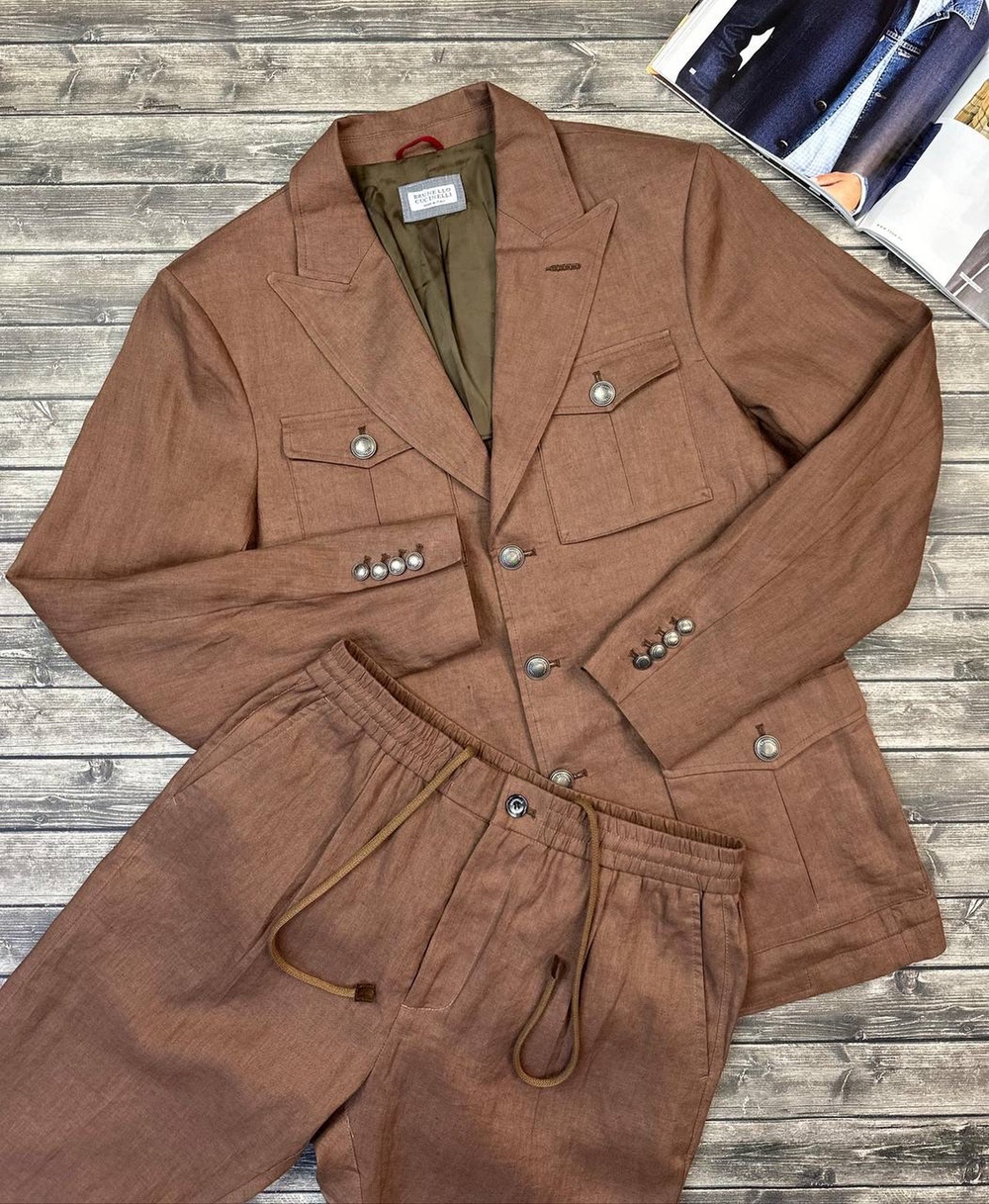 Льняной костюм Brunello Cucinelli