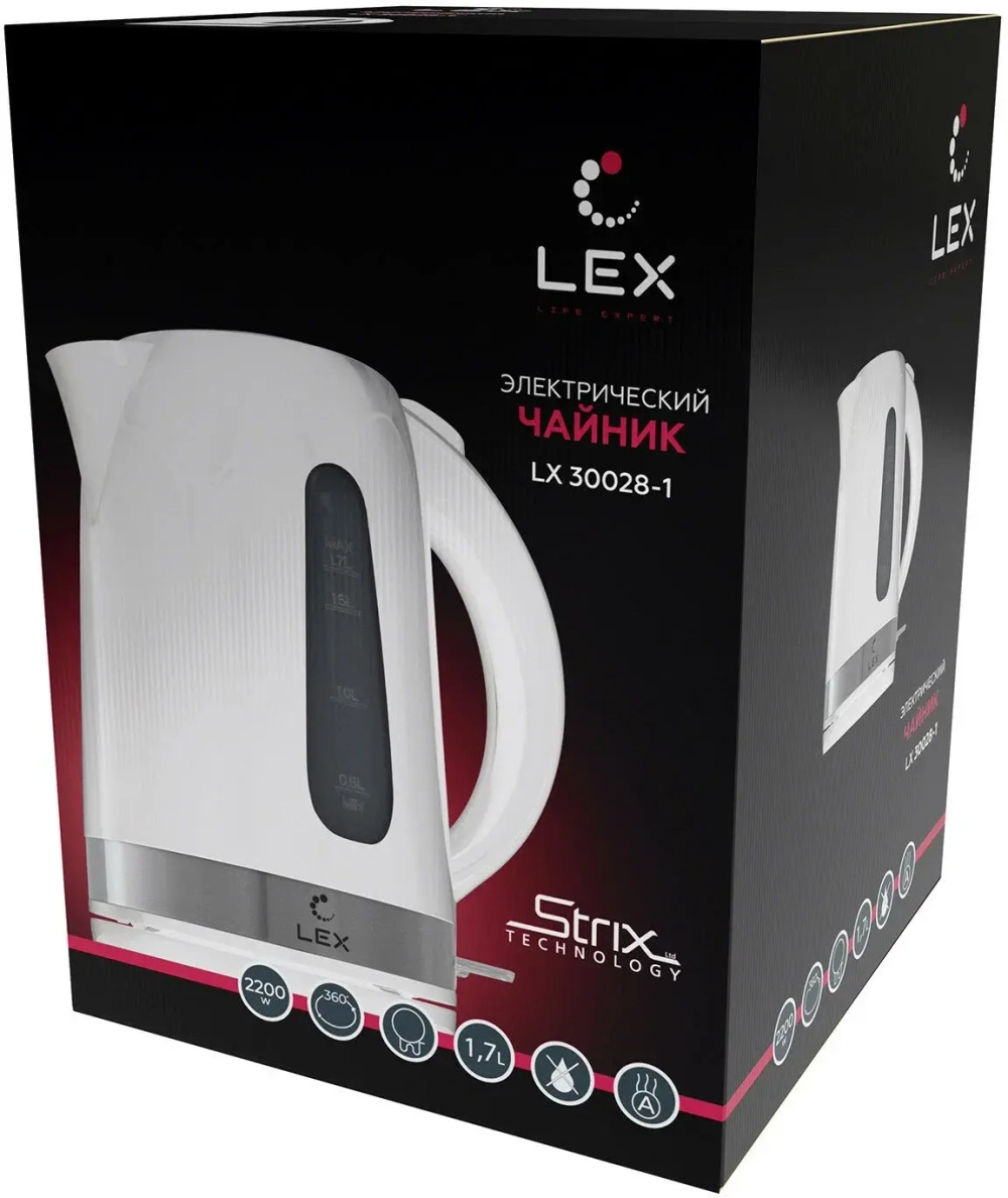 Электрочайник LEX LX 30028-1 (белый) (н)