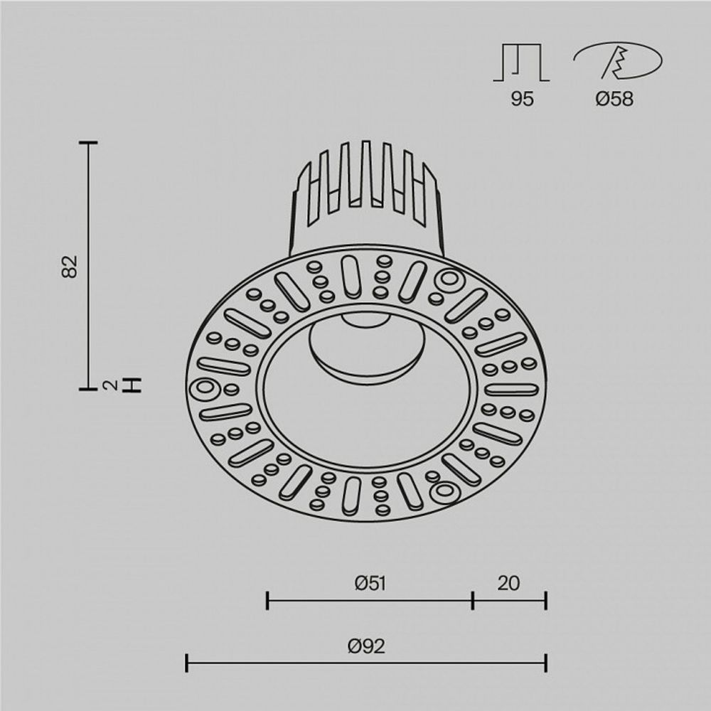 Встраиваемый светильник Maytoni  DL119-10W-3K-TRS-B