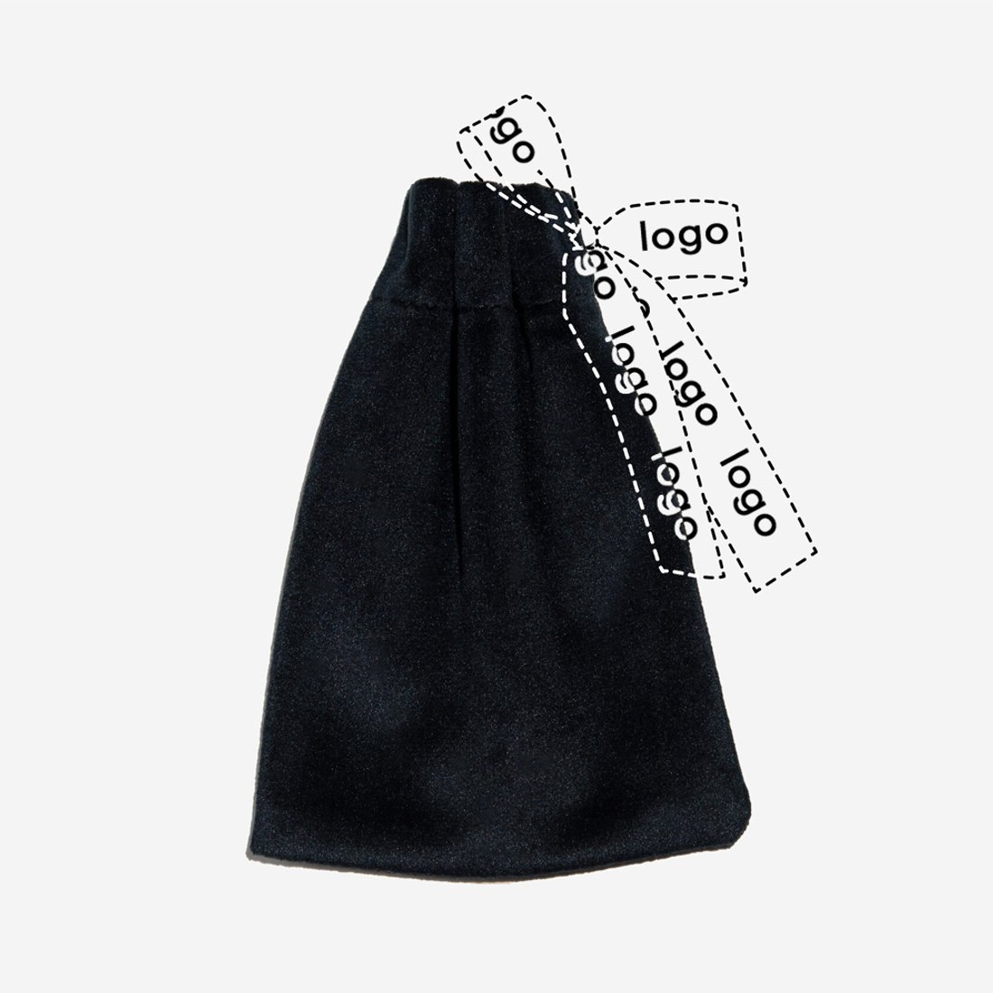 Мешочек из велюра, брендирование на ленте