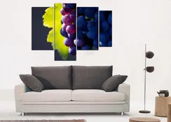 Модульная картина "Черный виноград"