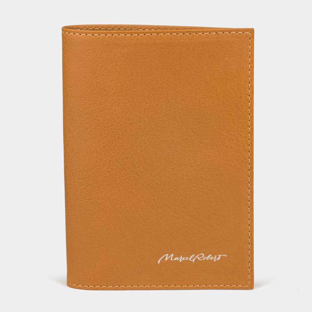 Обложка для паспорта и автодокументов Moscou Easy из натуральной кожи теленка оранжевого цвета