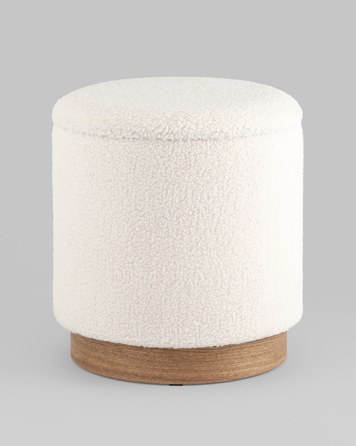 Пуф с ящиком Холли S тедди белый