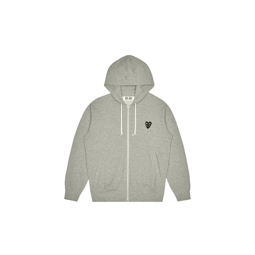 Comme Des Garcons Play Black Stacked Heart Zip Up Hoodie