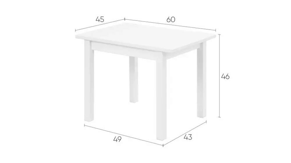 Стол детский - аналог  IKEA SUNDVIK /СУНДВИК/КОЧ/ ИКЕА, 60x45см, белый