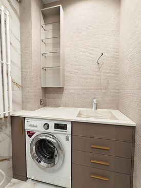 Тумба со столешницей под стиральную машину из искусственного камня