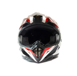 Шлем мото кроссовый HIZER 915 #9 (M) white/red/black