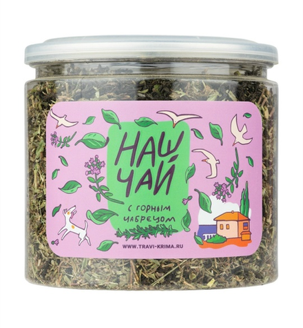 Наш чай. Черный чай с чабрецом 90 гр, ПЭТ, ТМ ТРАВЫ ГОРНОГО КРЫМА