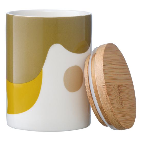 Банка для хранения горчичного цвета с авторским принтом из коллекции freak fruit , 275мл