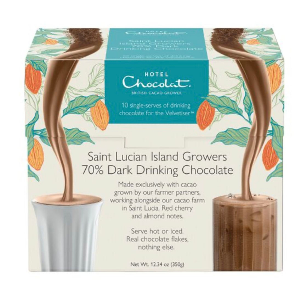 Hotel Chocolat горячий шоколад 70% от Saint Lucian Island Growers (10 саше-пакетиков)