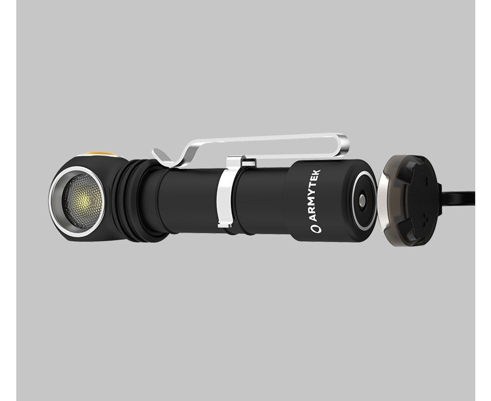 Фонарь налобный-мульти Armytek Wizard C2 Magnet USB Nichia 144AR, 1600 lm, тёплый, до 113м, 1x18650, IP68, 65г