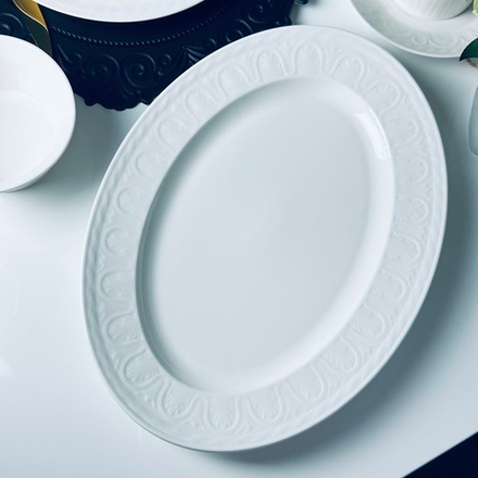 Lenardi 102-175 Овальное блюдо 35,5х26,5х3,5см СЕРЕНА в под.уп.(х12)Фарфор