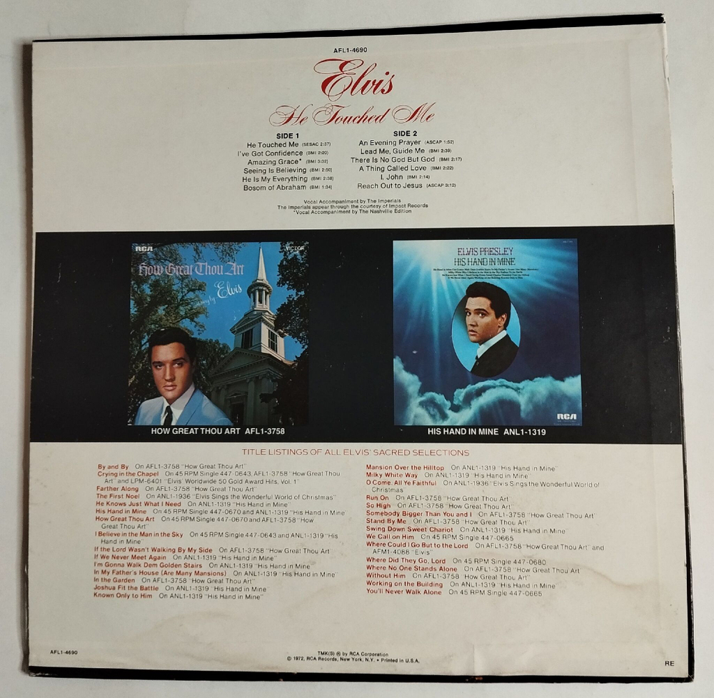 Винтажная виниловая пластинка LP Elvis Presley He Touched Me (USA 1977)