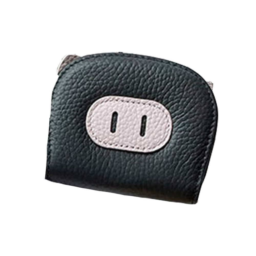 PINK·LAND Genuine Cow Leather Card Holder Regular Women"s Black/Orange/Sea Blue/Yellow