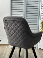 Стул М-City DISAUR Джет (Jet) поворотный на поворотный на 360 градусов, B28 темно-серый, Велюр, Черный каркас