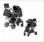 Детская коляска-трансформер 3в1 Luxmom V8 с автолюлькой Черный