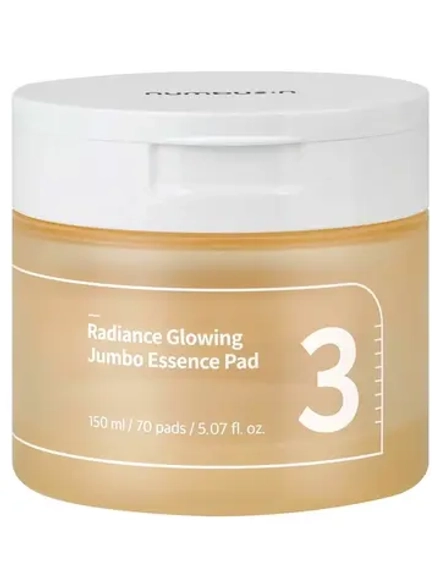 Numbuzin Питательные тонер-пэды для ровного тона и сияния кожи No.3 Radiance Glowing Jumbo Essence Pad 70 шт