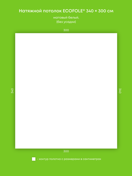 Матовый натяжной потолок 10.2 м2