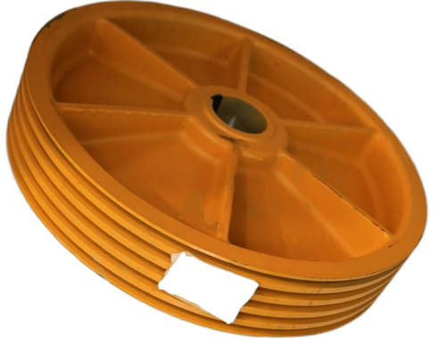 Канатоведущий шкив  Ø 480 мм канавки 5x9 мм V 35° с подрезом 105° L.90 мм шаг 18 мм для лебедки LEO