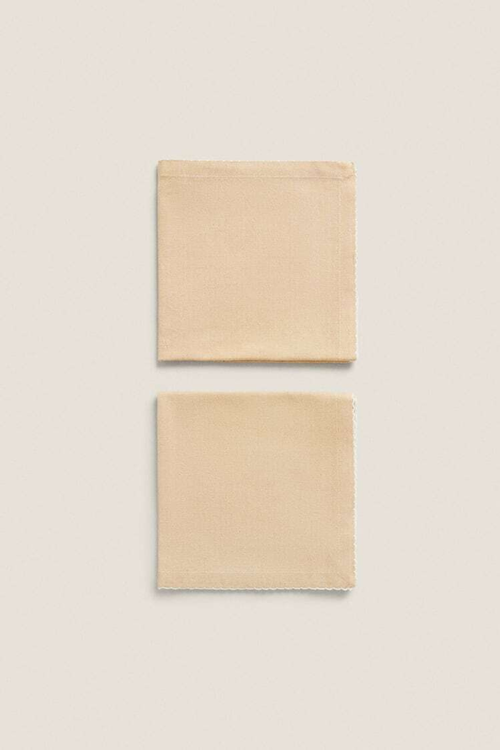 ZARA HOME САЛФЕТКИ С ЗУБЧАТЫМИ КРАЯМИ (УПАКОВКА ИЗ 2 ШТУК), ОХРА