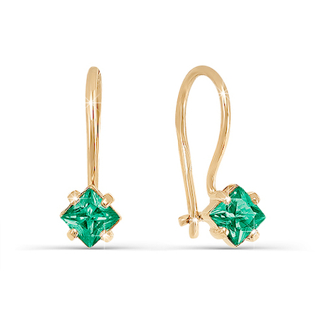 Серьги из золота с фианитами