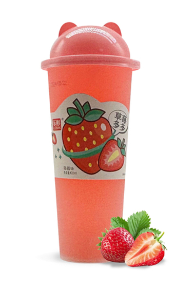 Фруктовый напиток  Клубника с кусочками желе .  Китай