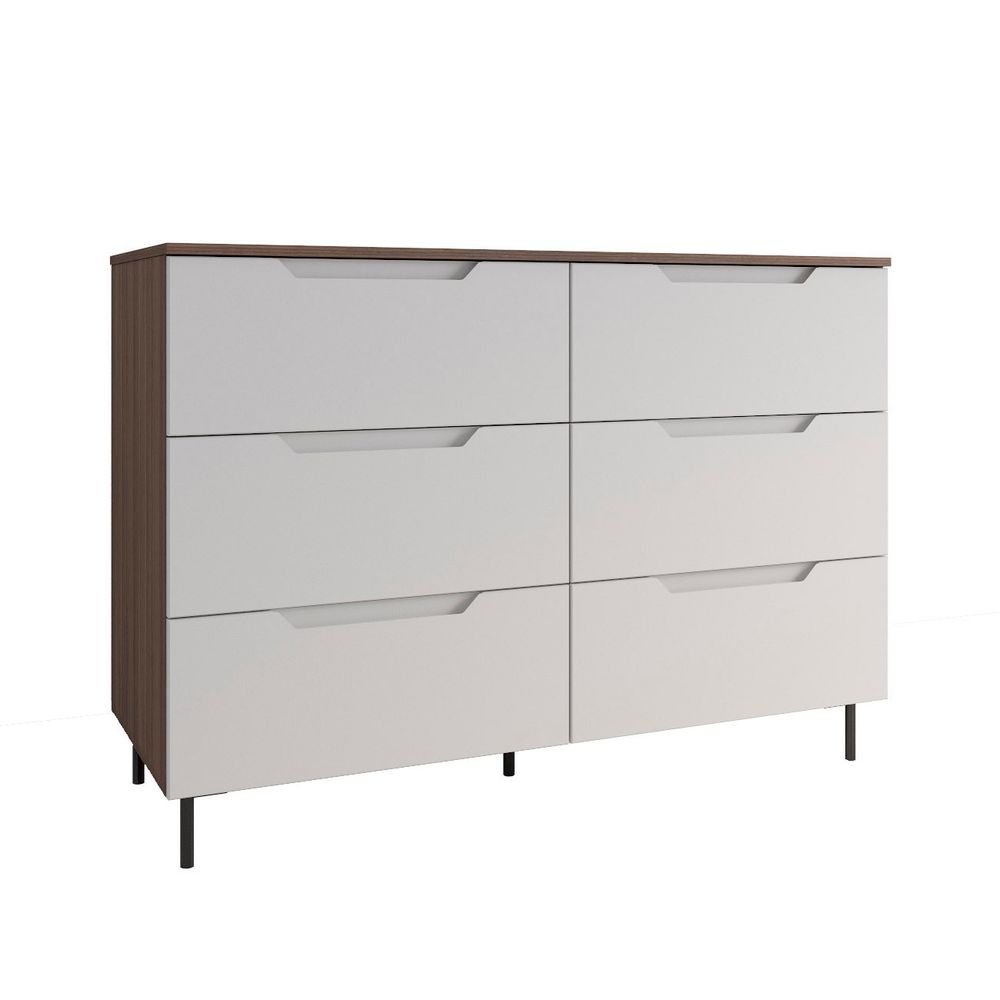 МС Роза Комод 1300 Орех Франклин/Тренто Белый софт, ДСВ Мебель