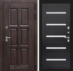 Дверь с терморазрывом входная Лабиринт ЛОНДОН ТЕРМО 01 Венге , стекло белое
