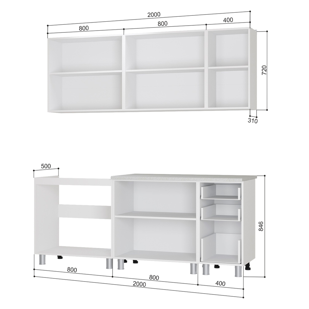 Кухня 3D Техно 2.0м