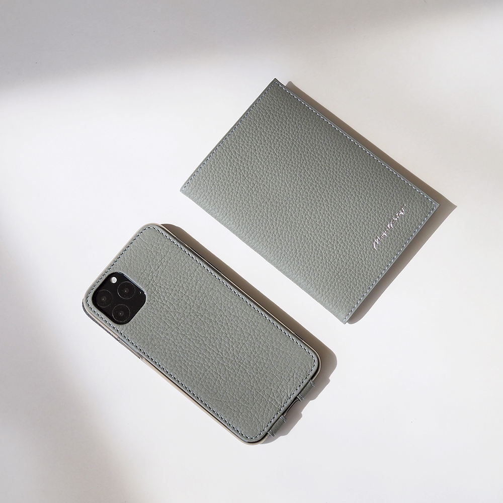 Чехол для iPhone 11 Pro из натуральной кожи теленка, стального цвета