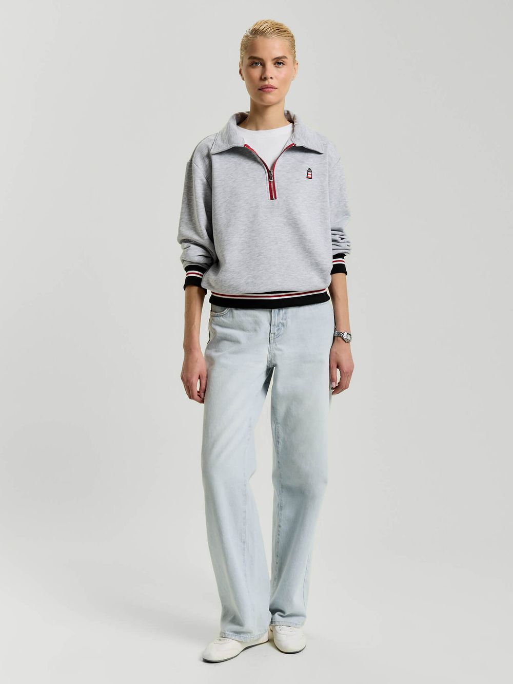 Толстовка Kefirmaykifer Half Zip серая