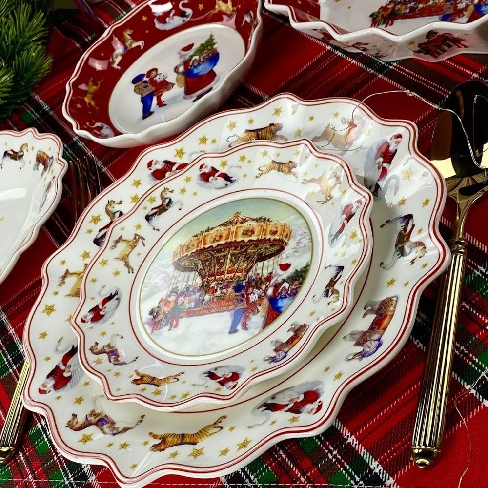 Lenardi 305-169 Набор из 6 тарелок 18,5х18,5х2см НОВЫЙ ГОД в под.уп.(х12)Фарфор