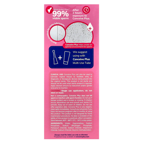 Conceive Plus, Лубрикант для повышения фертильности, 8 упаковок по 4 г