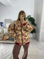 Куртка-бомбер (цвет бежево-винный)