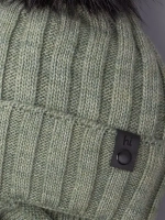 Шапка детская зимняя вязаная с помпоном и снуд