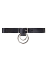 Черный чокер-ошейник с кольцом в кольце (Цвет: черный)