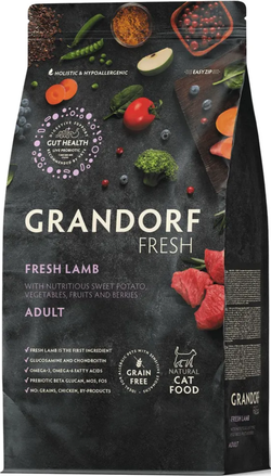GRANDORF Fresh CAT 2кг. Свежее мясо Ягненка с Бататом для кошек