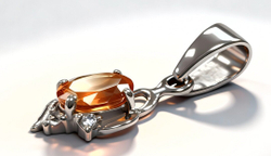 Ювелирная подвеска из серебра 925 пробы,вставка цитрин,фианиты
