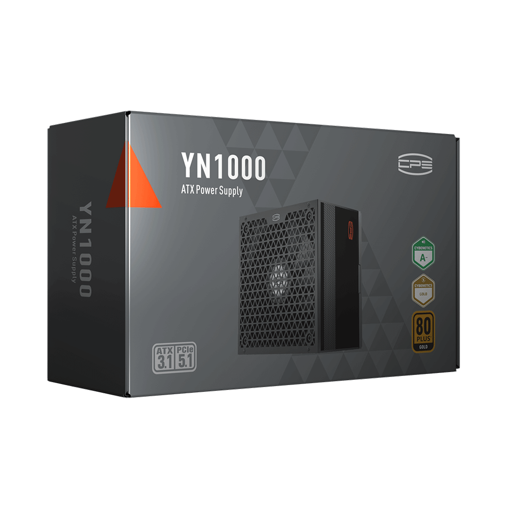 Блок питания PCCooler 1000W, YN1000, Full Modular, 80+ GOLD, 90.5%, Fan 135mm, Черный, P5-YN1000-G1F
