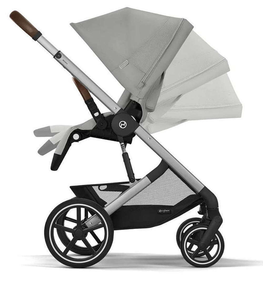 Коляска Cybex Balios S Lux SLV complete Aton S2 Lava Grey 3 в 1 Stone Grey с дождевиками